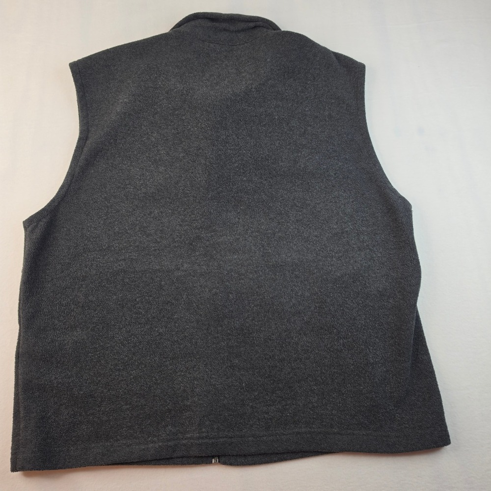 Columbia Steens Mountain Vest Mens Large Charcoal Gray Fleece Full Zip Mock Neck - Picture 11 of 11